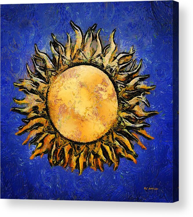 Sun Acrylic Print featuring the painting Flowering Sun by RC DeWinter