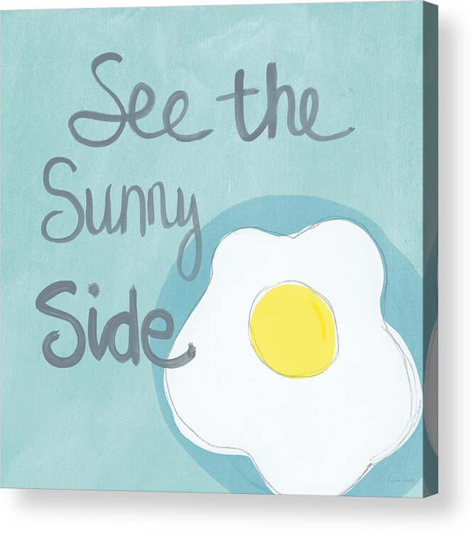 Egg Acrylic Print featuring the painting Food- Kitchen Art- Eggs- Sunny Side Up by Linda Woods