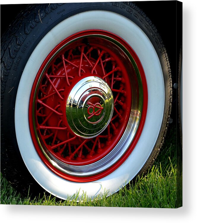 Hotrod Acrylic Print featuring the photograph Ford V8 Wheel by Dean Ferreira