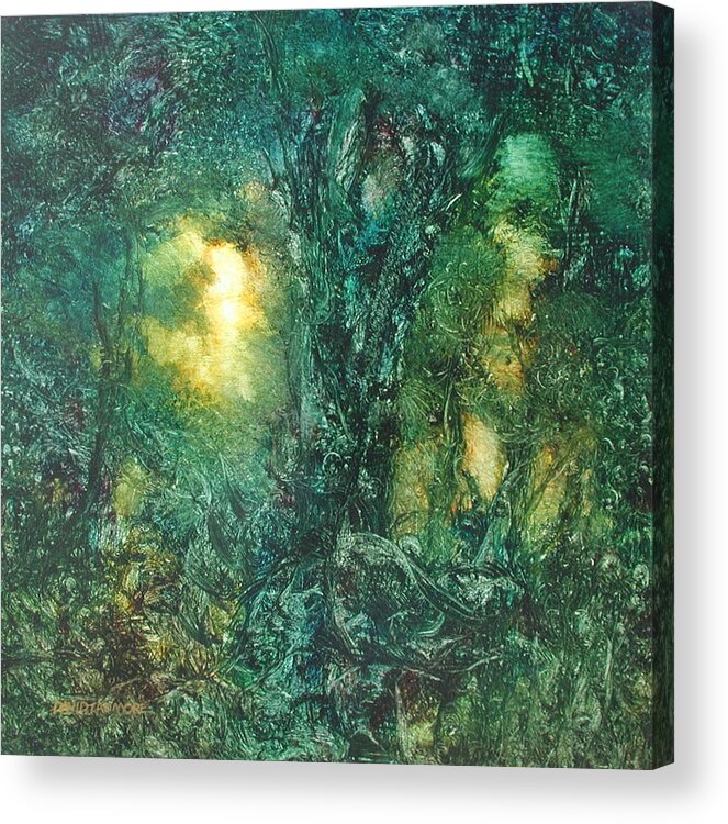 David Ladmore Acrylic Print featuring the painting Forest Light 28 by David Ladmore