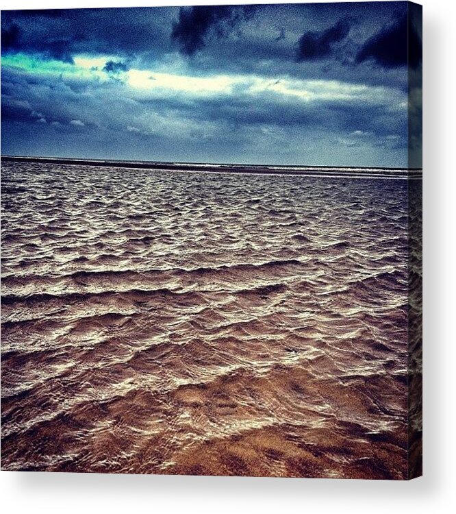 Instagram Acrylic Print featuring the photograph #france #normandy #beach #instasea by Jonny Czopczyc