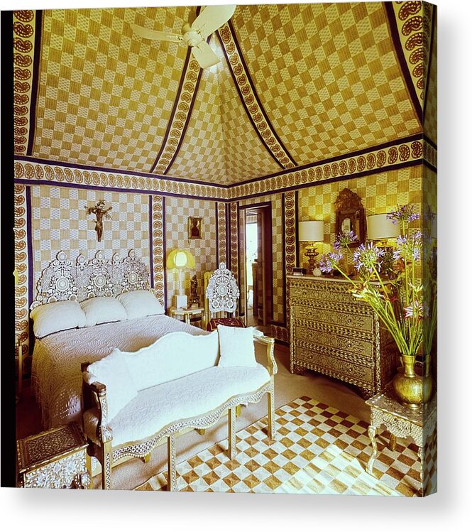 Antique Acrylic Print featuring the photograph Franco Zeffirelli's Bedroom by Horst P. Horst