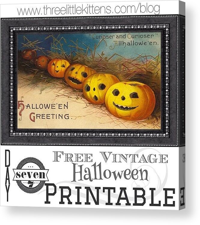 Enjoy Acrylic Print featuring the photograph #free #halloween #printable #ontheblog by Teresa Mucha