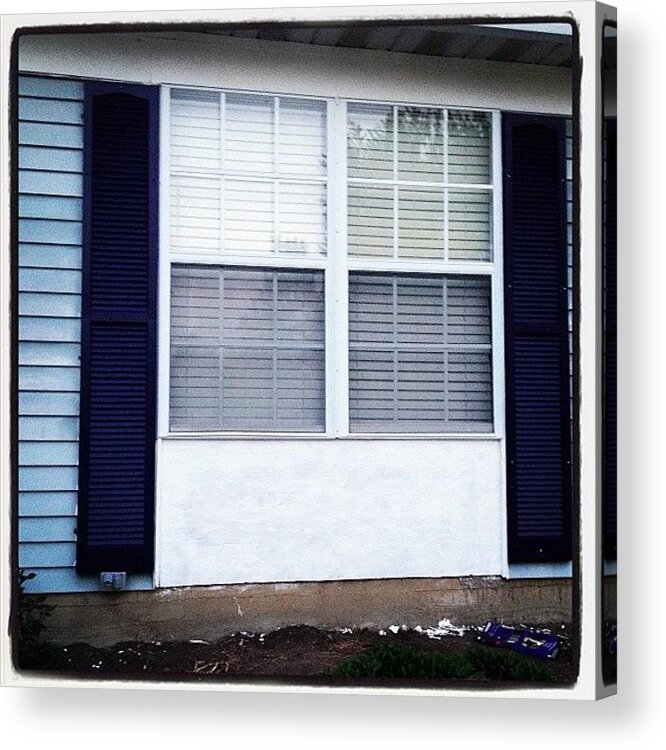  Acrylic Print featuring the photograph Freshly Painted Shutters. We Had A by Melanie Kleimola
