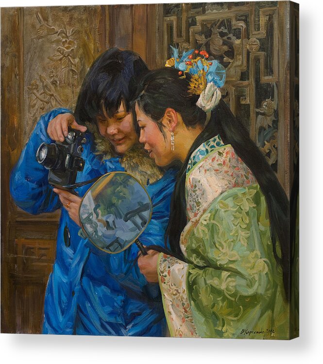 China Acrylic Print featuring the painting Friends by Victoria Kharchenko