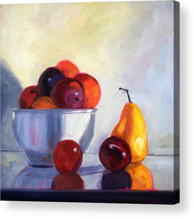 Fruit Acrylic Print featuring the painting Fruit Bowl by Nancy Merkle