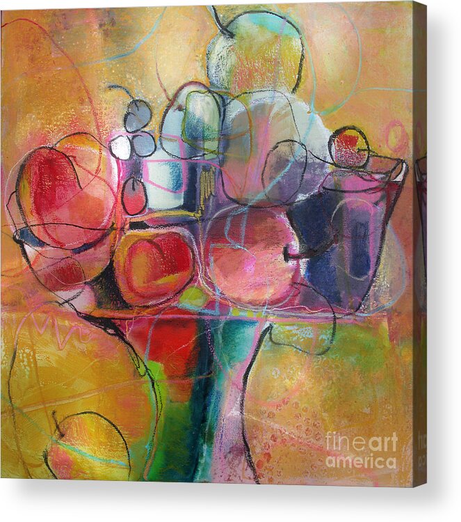 Watercolor Acrylic Print featuring the painting Fruit Bowl No.1 by Michelle Abrams