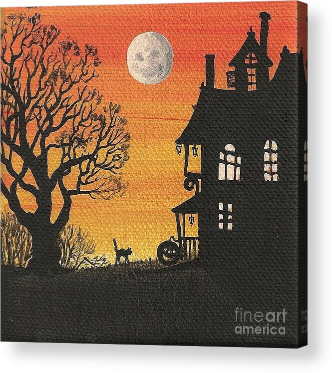 Print Acrylic Print featuring the painting Full Moon by Margaryta Yermolayeva