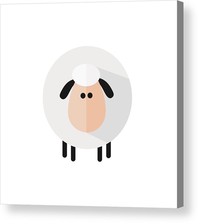 Pets Acrylic Print featuring the drawing Funny Sheep by Chud