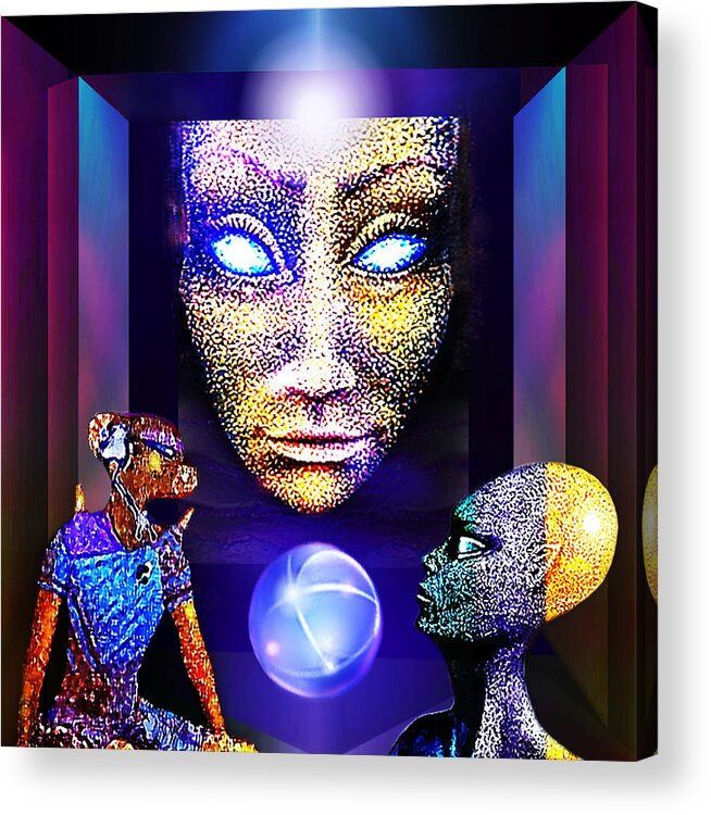 Aliens Acrylic Print featuring the digital art Future Land by Hartmut Jager