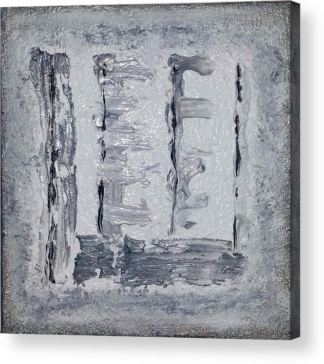 Abstract Painting Acrylic Print featuring the painting G2 - greys by KUNST MIT HERZ Art with heart