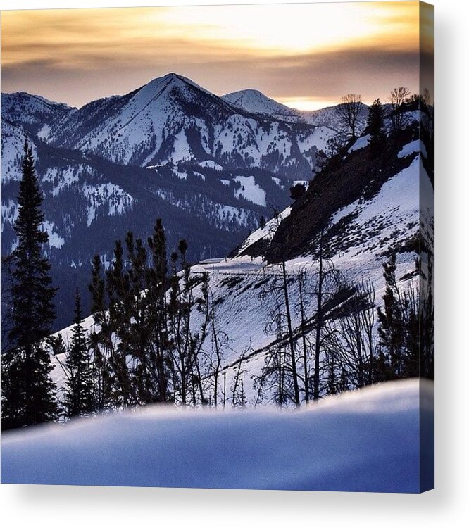 Mountains Acrylic Print featuring the photograph #galena #sunsets #idaho #mountains by Cody Haskell