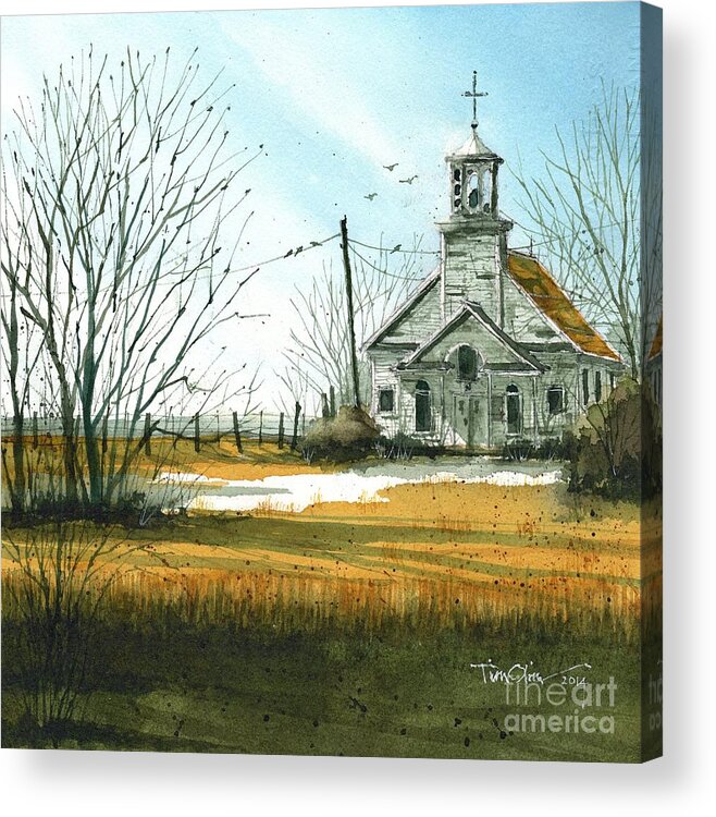 Church Acrylic Print featuring the painting Gathered by Tim Oliver