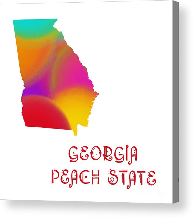 Andee Design Acrylic Print featuring the digital art Georgia State Map Collection 2 by Andee Design