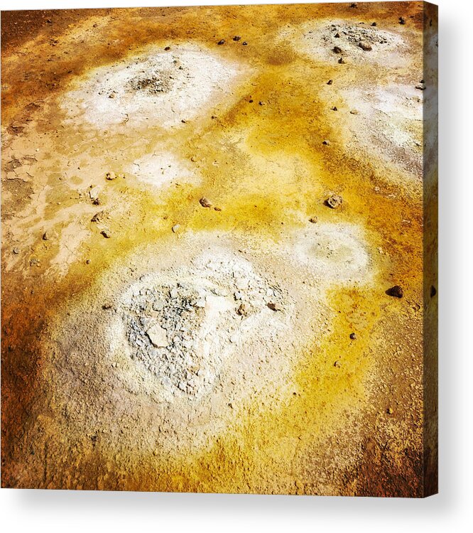 Abstract Acrylic Print featuring the photograph Geothermal area detail Iceland by Matthias Hauser
