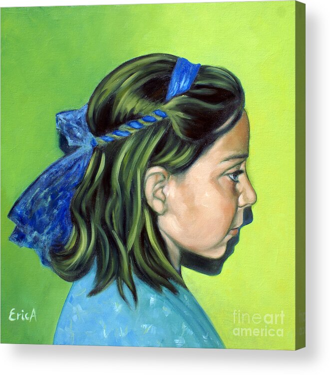 Portrait Acrylic Print featuring the painting Girls are Princesses by EricA Aranyos