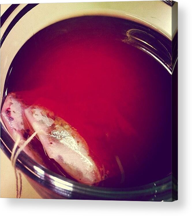 Red Acrylic Print featuring the photograph Glass with red fruit tea by Matthias Hauser