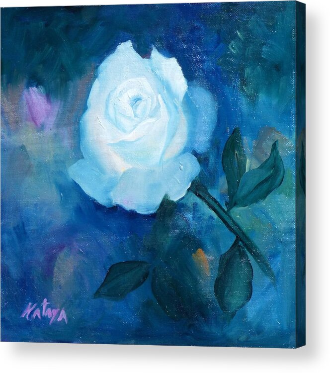 Rose Acrylic Print featuring the painting Glowing From Within by Nataya Crow