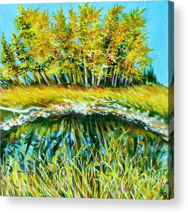 Landscape Acrylic Print featuring the painting Golden Day by Anna Duyunova