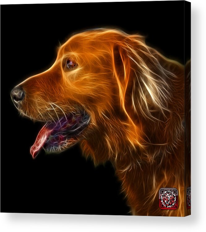 Golden Retriever Acrylic Print featuring the painting Golden Retriever - 4047 F by James Ahn