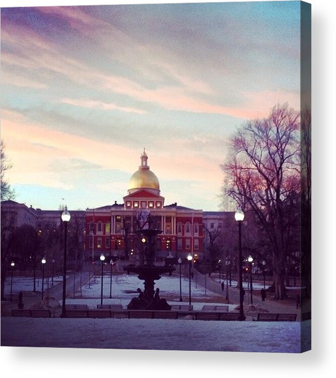  Acrylic Print featuring the photograph Golden Sky Above A Golden Roof by Olivier Pasco