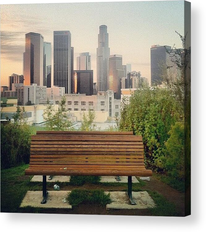Buildings Acrylic Print featuring the photograph Good Morning #losangeles! #dtla by Andres Cruz