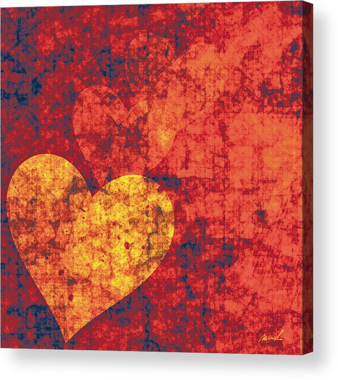 Hearts Acrylic Print featuring the painting Graffiti Hearts by The Art of Marsha Charlebois