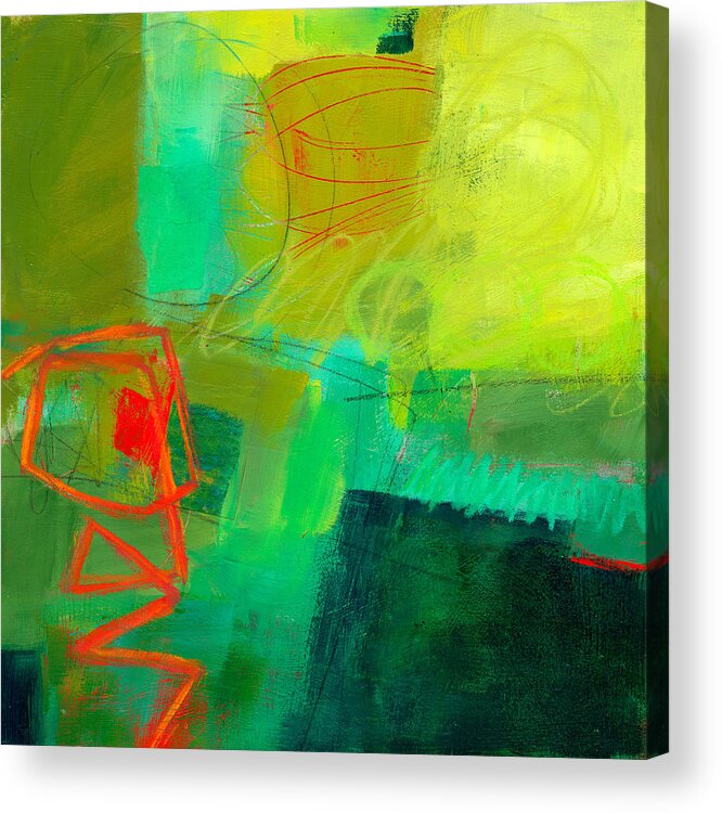 Color Acrylic Print featuring the painting Green and Red #1 by Jane Davies