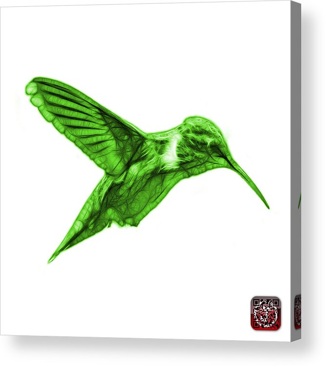 Hummingbird Acrylic Print featuring the digital art Green Hummingbird - 2054 F S by James Ahn