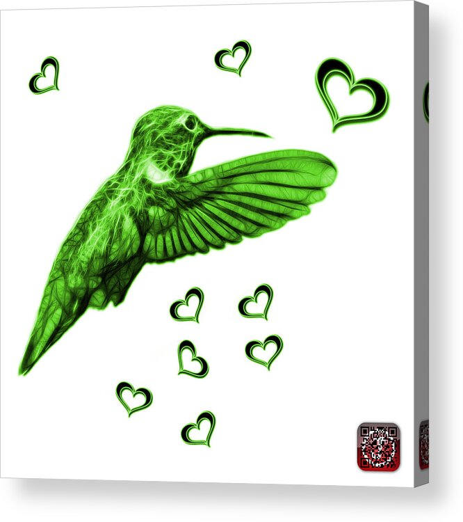 Hummingbird Acrylic Print featuring the digital art Green Hummingbird - 2055 F S M by James Ahn