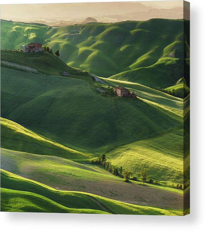 Tuscany Acrylic Print featuring the photograph Green Square by Jarek Pawlak