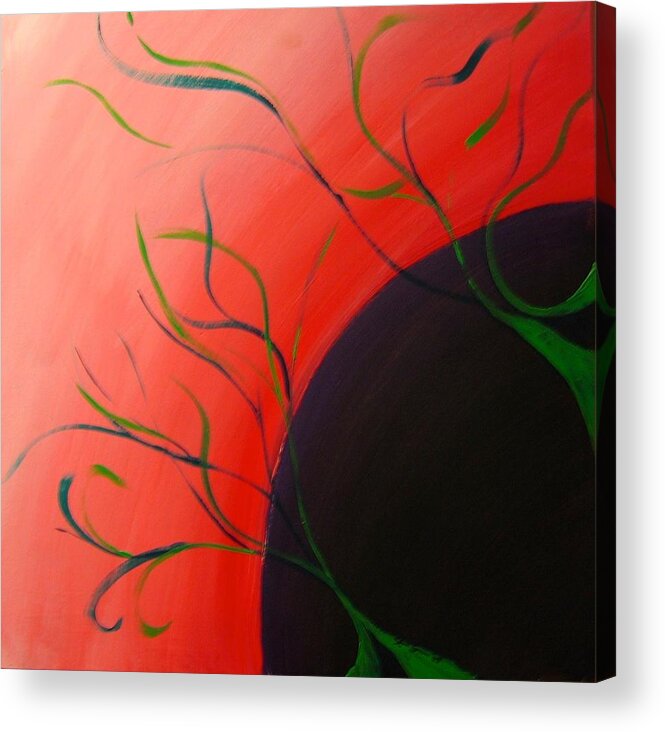 Red Acrylic Print featuring the painting Growing I by Steve Sommers