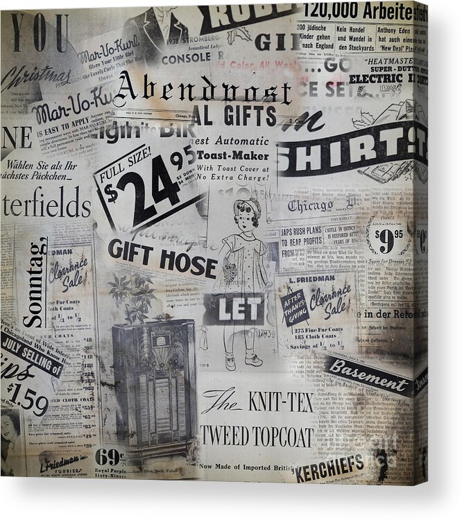 Grunge background with old magazines from 1938. by Yaromir Mlynski