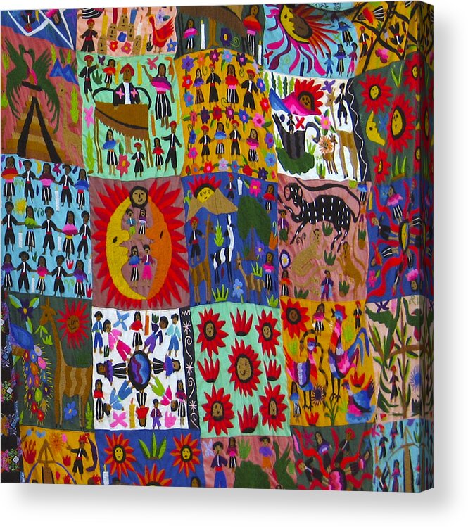 Folk Art Acrylic Print featuring the photograph Guatemala Folk Art Quilt by Kurt Van Wagner