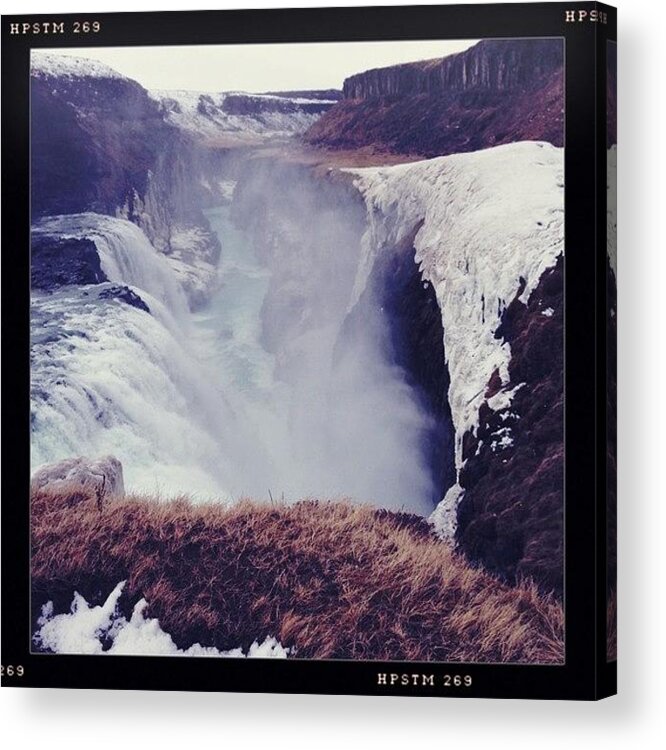 Helgaviking Acrylic Print featuring the photograph Gullfoss Waterfall - Iceland by Drew Gibson