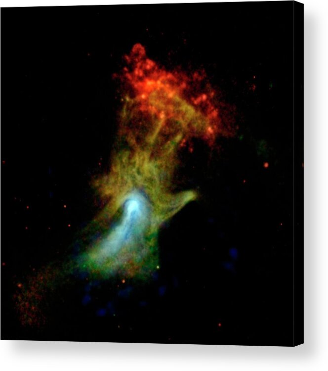 Nobody Acrylic Print featuring the photograph Hand Of God Pulsar Wind Nebula by Nasa/jpl-caltech/mcgill
