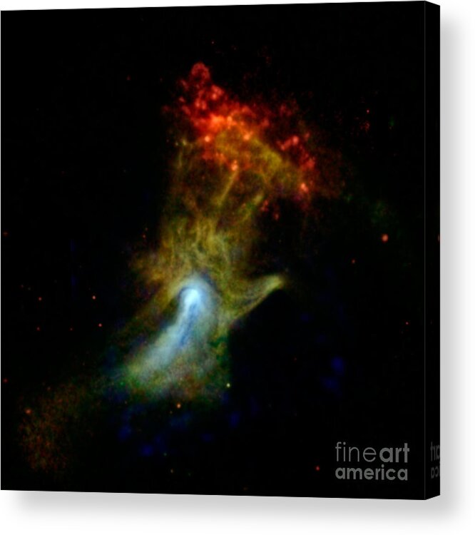 Galaxy Acrylic Print featuring the photograph Hand Of God Pulsar Wind Nebula by Science Source