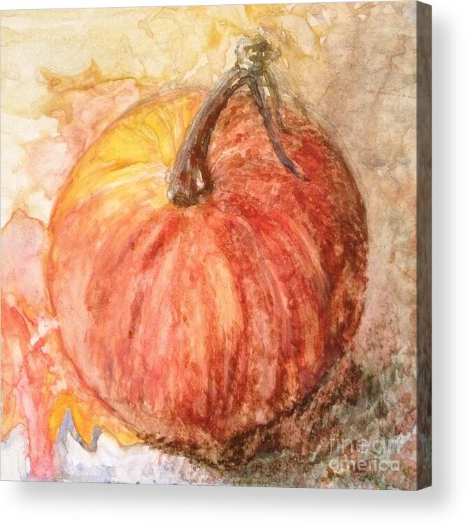 Autumn Acrylic Print featuring the painting Harvest Pumpkin by Deb Stroh-Larson
