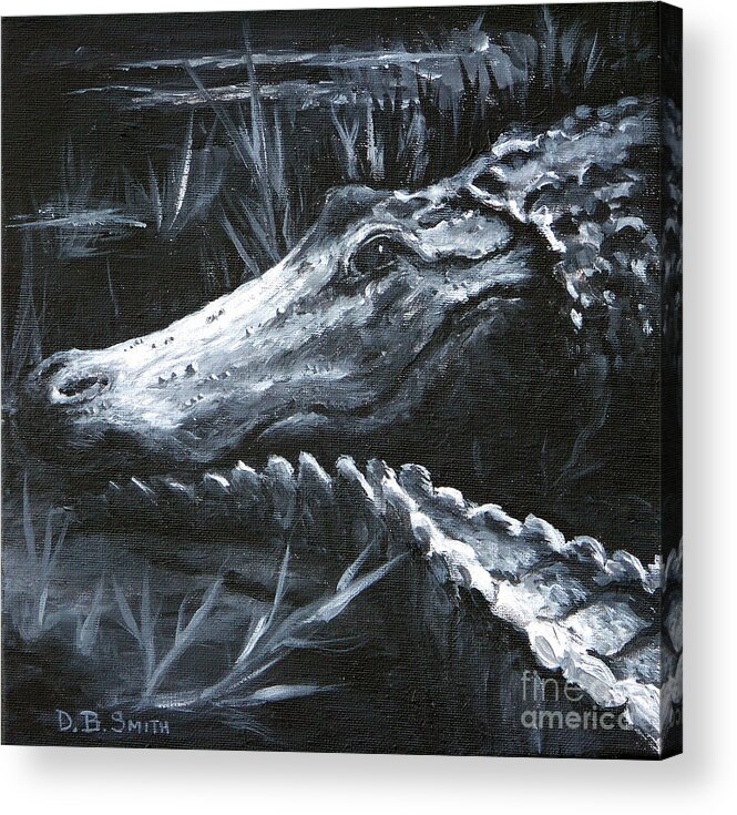 Alligator Acrylic Print featuring the painting Heads or Tails by Deborah Smith