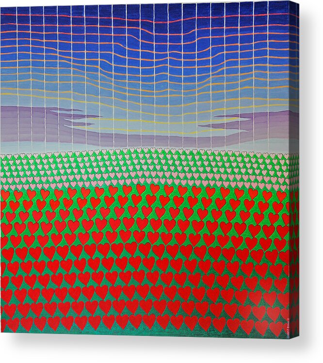 3d Acrylic Print featuring the painting Heart Fields Again by Jesse Jackson Brown