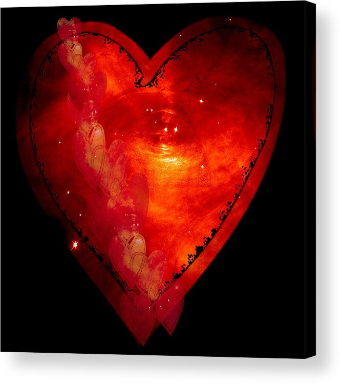Valentine Acrylic Print featuring the photograph Hearts in Space I by Marianne Campolongo