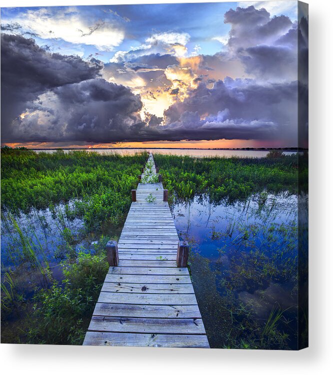 Dock Acrylic Print featuring the photograph Heavenly Harbor by Debra and Dave Vanderlaan