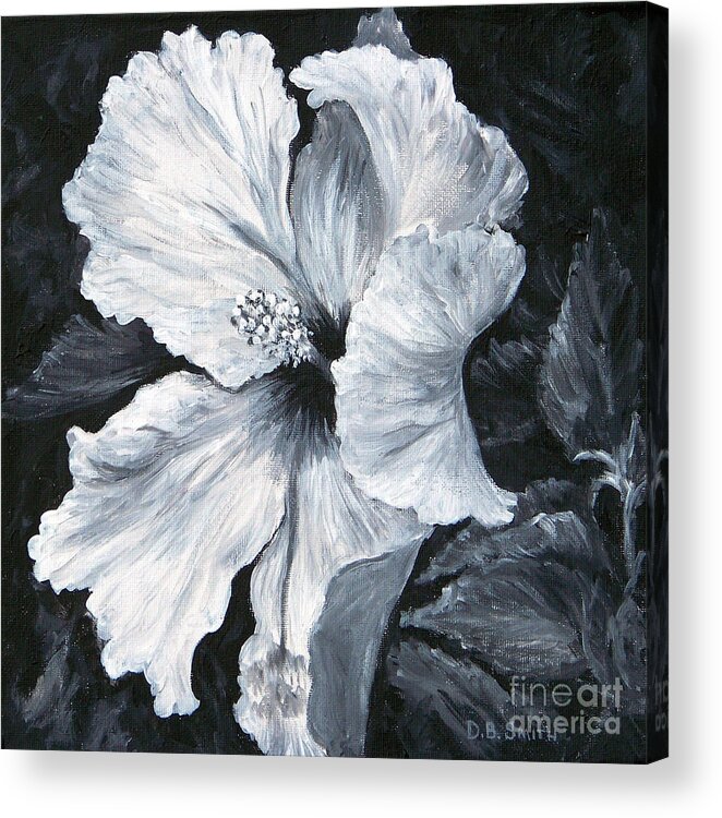 Hibiscus Acrylic Print featuring the painting Hibiscus 1 by Deborah Smith