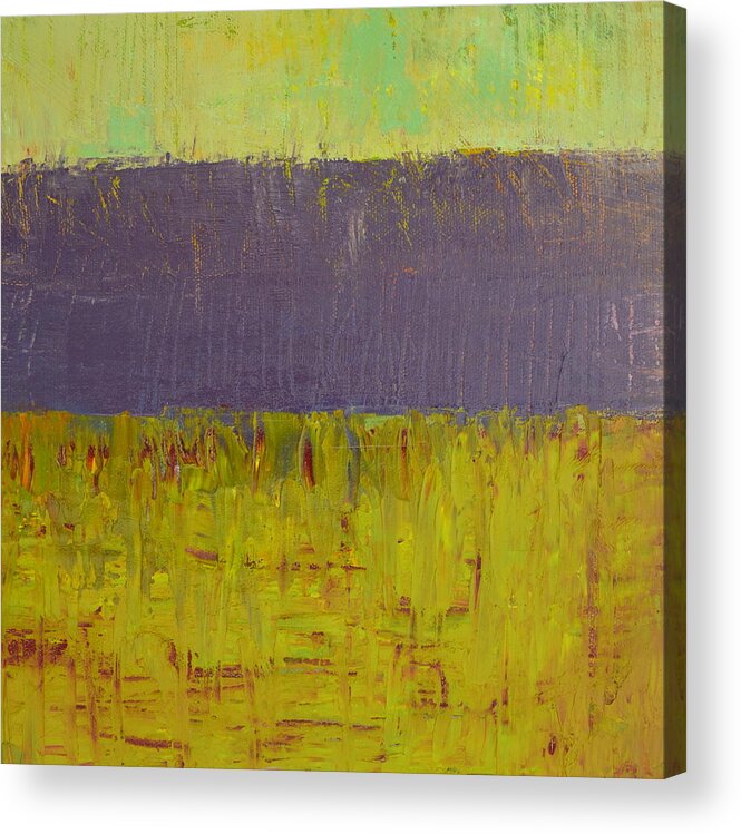 Abstract Expressionism Acrylic Print featuring the painting Highway Series - Lake by Michelle Calkins