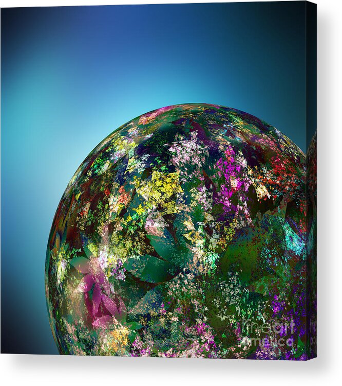 Hippy Acrylic Print featuring the digital art Hippies' Planet 2 by Klara Acel