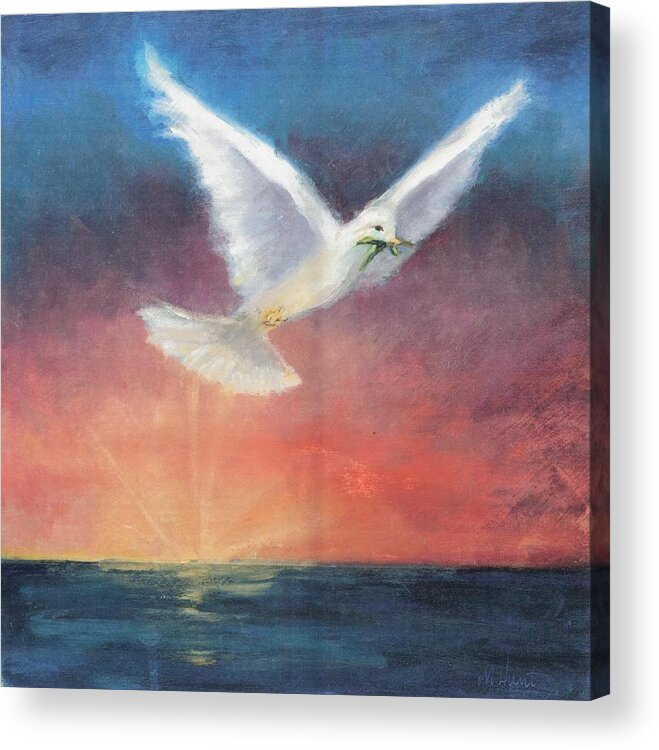 Spiritual Acrylic Print featuring the painting The Wings of Peace by Maria Hunt