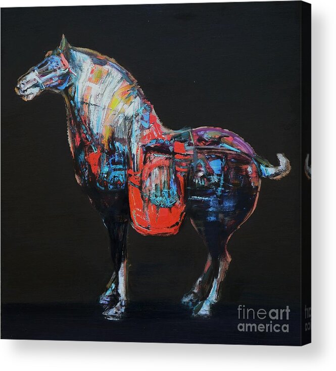 Horse. Acrylic Print featuring the painting Horse No.1 by Zheng Li