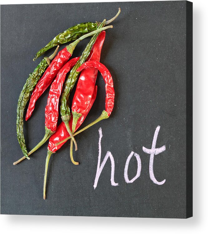 Allspice Acrylic Print featuring the photograph Hot chili by Tom Gowanlock