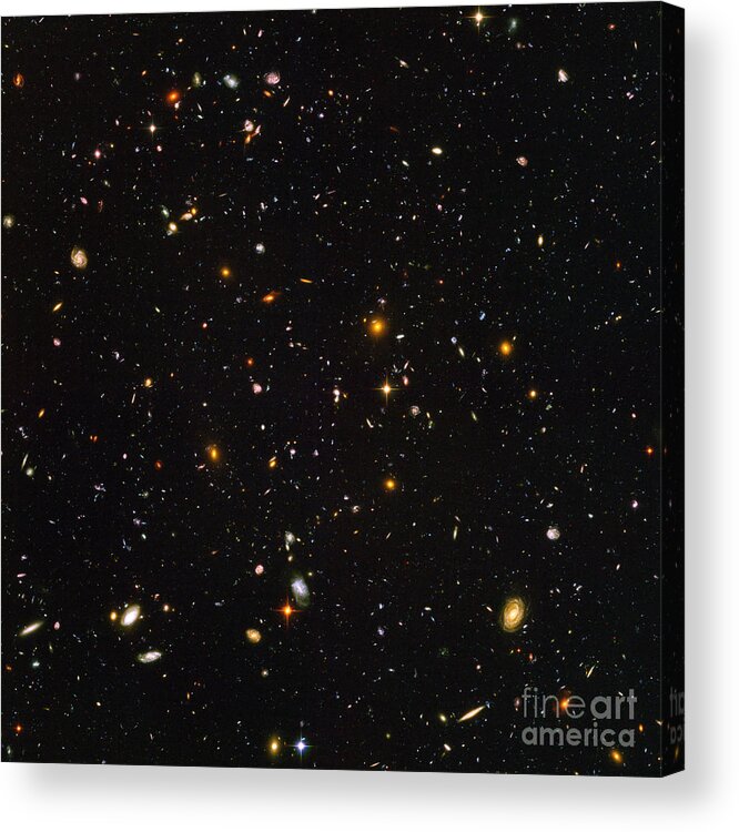 Galaxy Acrylic Print featuring the photograph Hubble Ultra Deep Field Galaxies by Science Source