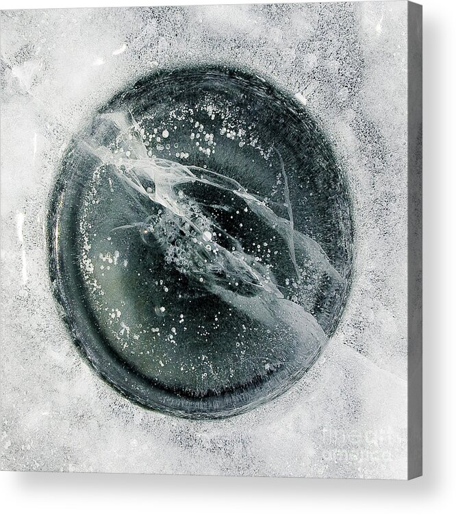 Ice Acrylic Print featuring the photograph Ice Fishing Hole 8 by Steven Ralser